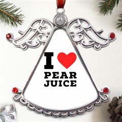 I Love Pear Juice Metal Angel With Crystal Ornament