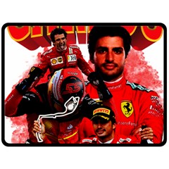 Carlos Sainz Two Sides Fleece Blanket (large) by Boster123