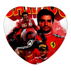 Carlos Sainz Heart Glass Fridge Magnet (4 Pack)