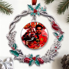 Carlos Sainz Metal X mas Wreath Holly Leaf Ornament