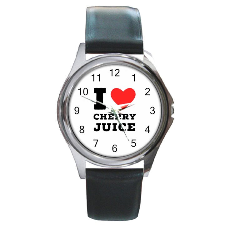 I love cherry juice Round Metal Watch