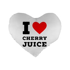 I Love Cherry Juice Standard 16  Premium Heart Shape Cushions by ilovewhateva