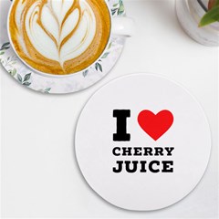 I Love Cherry Juice Uv Print Round Tile Coaster by ilovewhateva