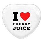 I love cherry juice Heart Glass Fridge Magnet (4 pack) Front