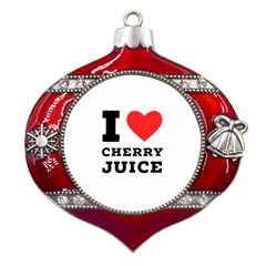 I Love Cherry Juice Metal Snowflake And Bell Red Ornament by ilovewhateva