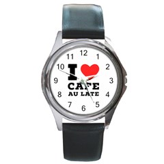 I Love Cafe Au Late Round Metal Watch by ilovewhateva