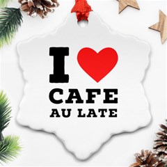 I love cafe au late Snowflake Ornament (Two Sides)