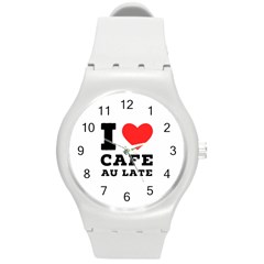 I Love Cafe Au Late Round Plastic Sport Watch (m) by ilovewhateva