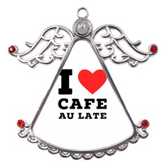 I Love Cafe Au Late Metal Angel With Crystal Ornament by ilovewhateva