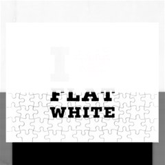 I Love Flat White Rectangular Jigsaw Puzzl by ilovewhateva