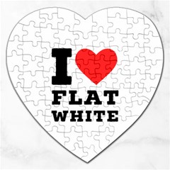 I Love Flat White Jigsaw Puzzle (heart) by ilovewhateva