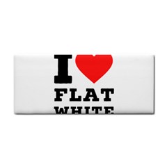 I Love Flat White Hand Towel by ilovewhateva