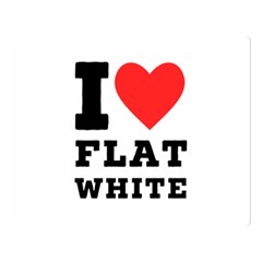 I Love Flat White Two Sides Premium Plush Fleece Blanket (large) by ilovewhateva