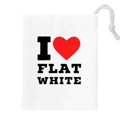 I Love Flat White Drawstring Pouch (5xl) by ilovewhateva