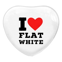 I Love Flat White Heart Glass Fridge Magnet (4 Pack)