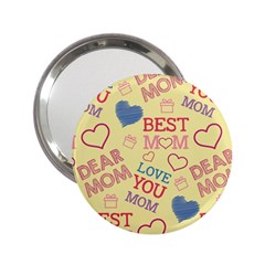 Love Mom Happy Mothers Day I Love Mom Graphic Pattern 2 25  Handbag Mirrors