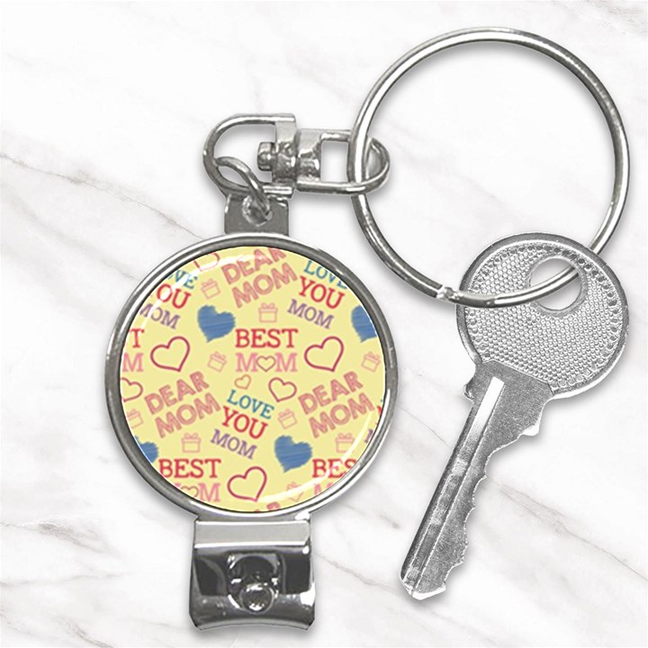 Love Mom Happy Mothers Day I Love Mom Graphic Pattern Nail Clippers Key Chain