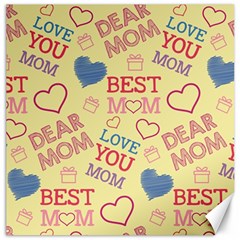 Love Mom Happy Mothers Day I Love Mom Graphic Pattern Canvas 12  X 12  by Ravend