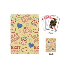 Love Mom Happy Mothers Day I Love Mom Graphic Pattern Playing Cards Single Design (mini) by Ravend