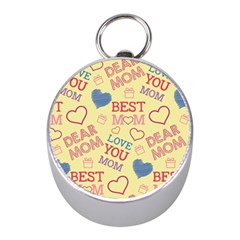 Love Mom Happy Mothers Day I Love Mom Graphic Pattern Mini Silver Compasses by Ravend