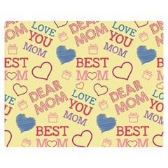 Love Mom Happy Mothers Day I Love Mom Graphic Pattern Two Sides Premium Plush Fleece Blanket (medium) by Ravend