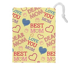 Love Mom Happy Mothers Day I Love Mom Graphic Pattern Drawstring Pouch (4xl) by Ravend