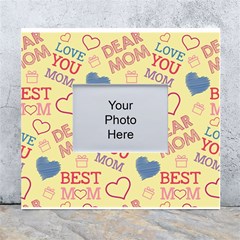 Love Mom Happy Mothers Day I Love Mom Graphic Pattern White Wall Photo Frame 5  X 7  by Ravend