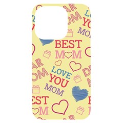 Love Mom Happy Mothers Day I Love Mom Graphic Pattern Iphone 14 Pro Black Uv Print Case