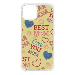 Love Mom Happy Mothers Day I Love Mom Graphic Pattern Iphone 14 Tpu Uv Print Case