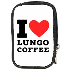 I Love Lungo Coffee  Compact Camera Leather Case by ilovewhateva