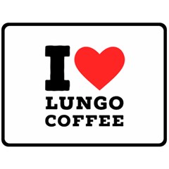 I Love Lungo Coffee  Fleece Blanket (large) by ilovewhateva