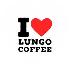 I Love Lungo Coffee  Wooden Puzzle Heart by ilovewhateva