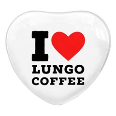 I Love Lungo Coffee  Heart Glass Fridge Magnet (4 Pack) by ilovewhateva