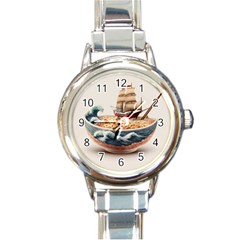 Noodles Pirate Chinese Food Food Round Italian Charm Watch by Ndabl3x