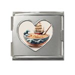 Noodles Pirate Chinese Food Food Mega Link Heart Italian Charm (18mm) Front