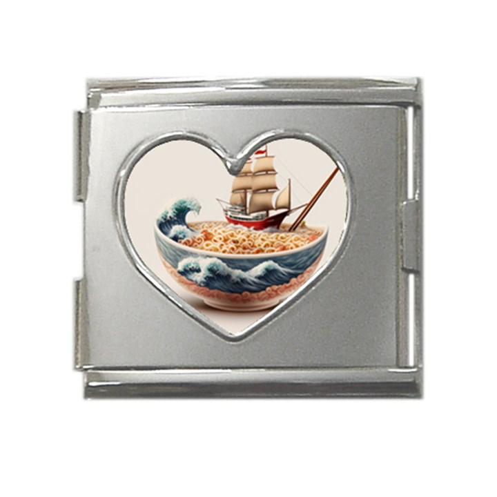 Noodles Pirate Chinese Food Food Mega Link Heart Italian Charm (18mm)