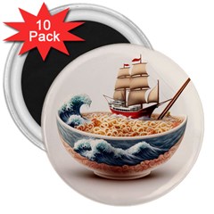 Noodles Pirate Chinese Food Food 3  Magnets (10 Pack)  by Ndabl3x