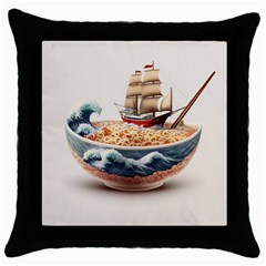 Noodles Pirate Chinese Food Food Throw Pillow Case (black) by Ndabl3x