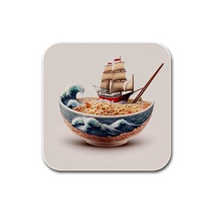 Noodles Pirate Chinese Food Food Rubber Square Coaster (4 Pack) by Ndabl3x