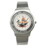 Noodles Pirate Chinese Food Food Stainless Steel Watch Front