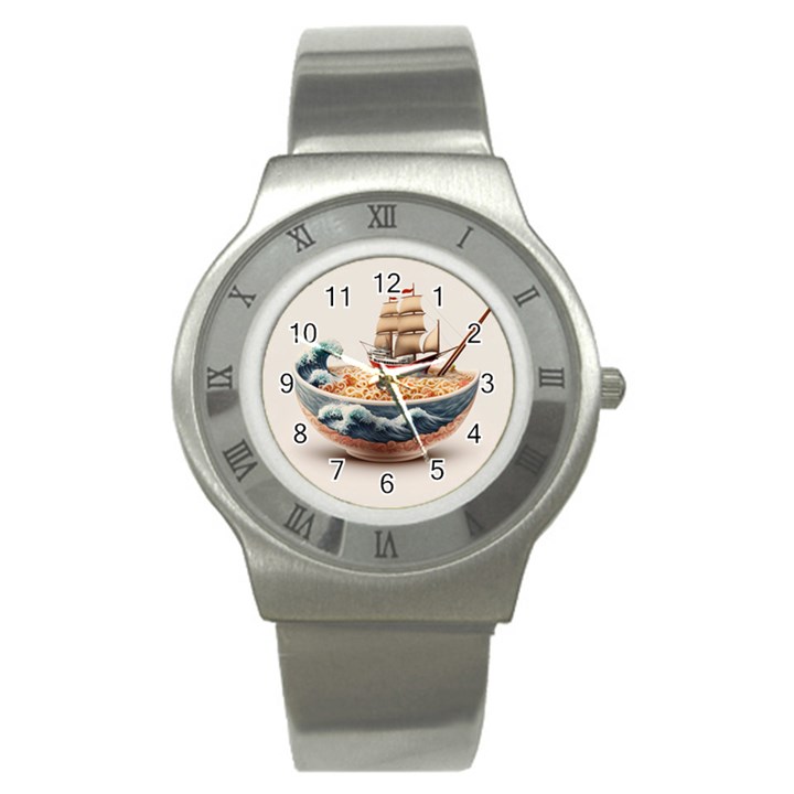 Noodles Pirate Chinese Food Food Stainless Steel Watch