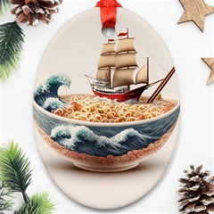 Noodles Pirate Chinese Food Food Oval Ornament (two Sides)