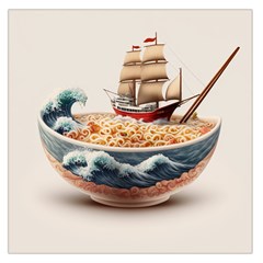 Noodles Pirate Chinese Food Food Square Satin Scarf (36  X 36 )