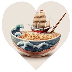 Noodles Pirate Chinese Food Food Wooden Puzzle Heart by Ndabl3x