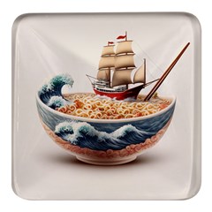 Noodles Pirate Chinese Food Food Square Glass Fridge Magnet (4 Pack)