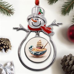 Noodles Pirate Chinese Food Food Metal Snowman Ornament