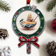 Noodles Pirate Chinese Food Food Metal X mas Lollipop With Crystal Ornament