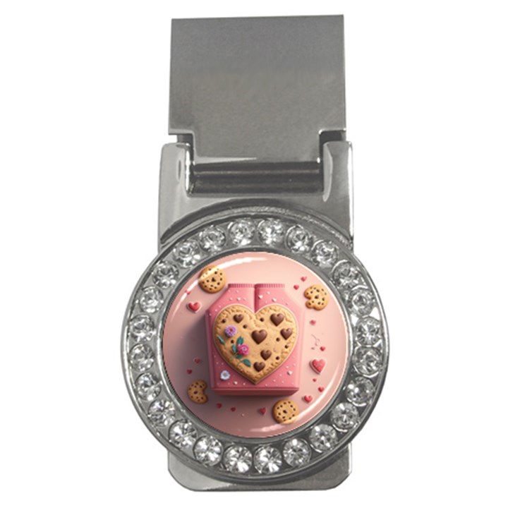 Cookies Valentine Heart Holiday Gift Love Money Clips (CZ) 