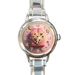 Cookies Valentine Heart Holiday Gift Love Round Italian Charm Watch