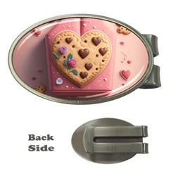 Cookies Valentine Heart Holiday Gift Love Money Clips (oval)  by Ndabl3x